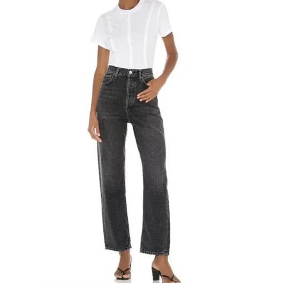 AGOLDE Denim - Agolde Ripley Mid Rise Straight Leg Jeans Photogram Black Wash Size 32